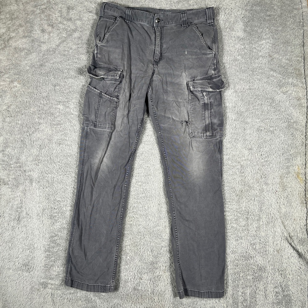 Carhartt Cargo Pants Mens 34x34 Gray Rugged Flex Relaxed Fit BN3574-M